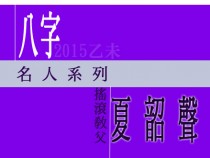 名人八字系列：「搖滾教父」夏韶聲之財多身健之命